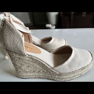 Express Platform Wedge Espadrille Ankle Strap size 6 women